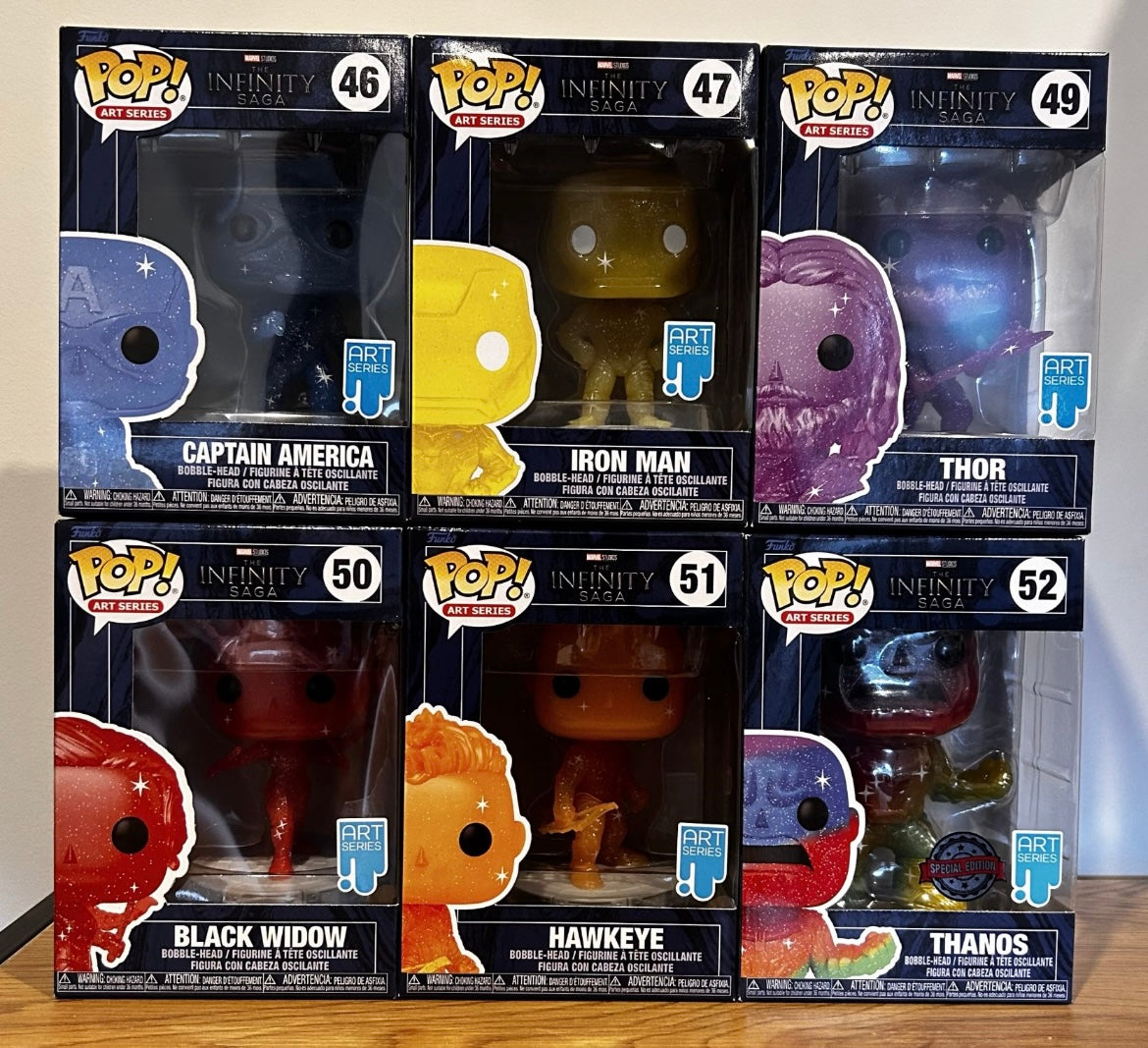 Funko Pops - Infinity Saga (Art Series) Set of 6 - Marvel.