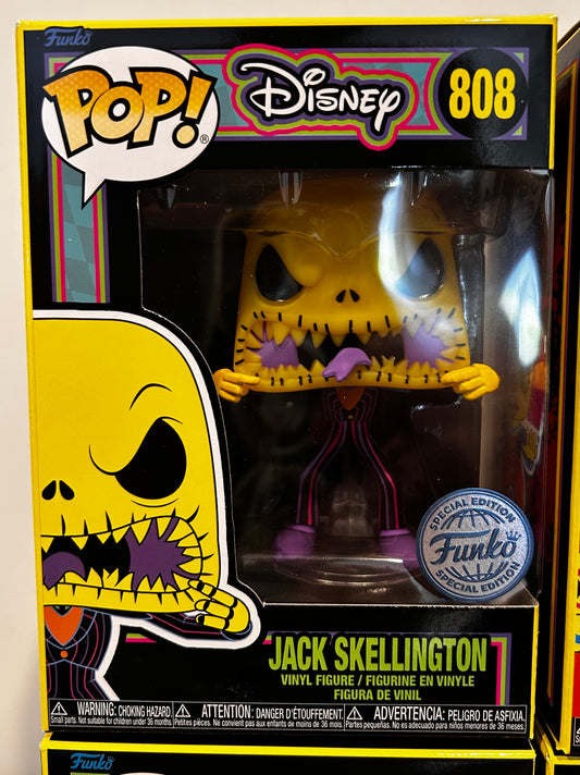 Funko Pop # 808 - Jack Skellington Blacklight - Disney.